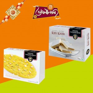 Rakhi Sutarfeni + Kaju Katri Combo Pack With 1 Rakhi